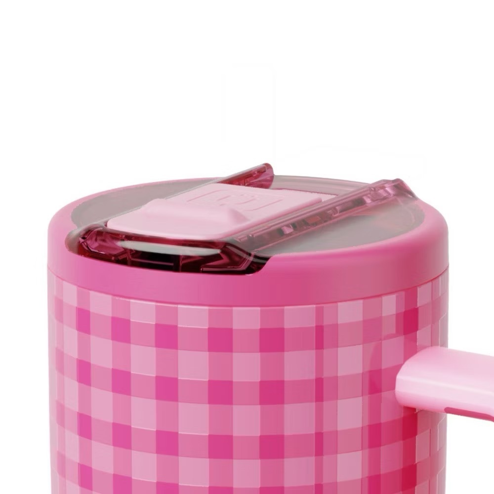 BruMate 30oz Stainless Steel Era Flip Water Bottle - Pink Gingham - Madi Nelson - Picture 11 of 14